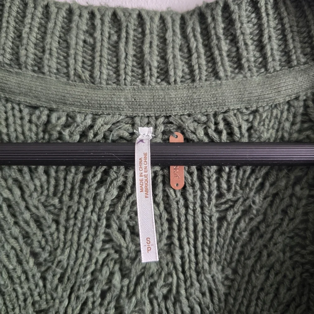 Free People | Montana Cable Knit Cardigan Green M